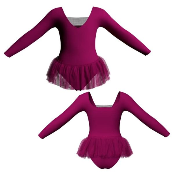 tutu ballerina in belen pro maniche lunghe con inserto in rete o pizzo yuy25321