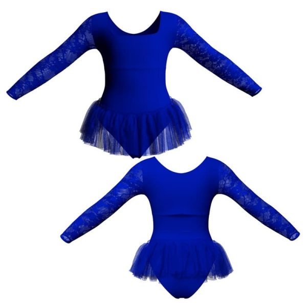 tutu ballerina in belen pro maniche lunghe con inserto in rete o pizzo yuy2537t