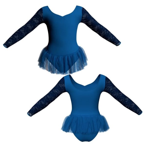 tutu ballerina in belen pro maniche lunghe con inserto in rete o pizzo yuy3004t1