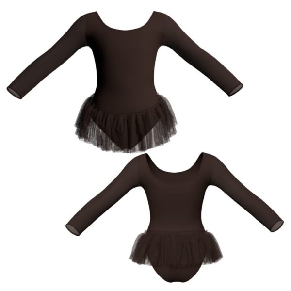 tutu ballerina in belen pro maniche lunghe con inserto in rete o pizzo yuy405t