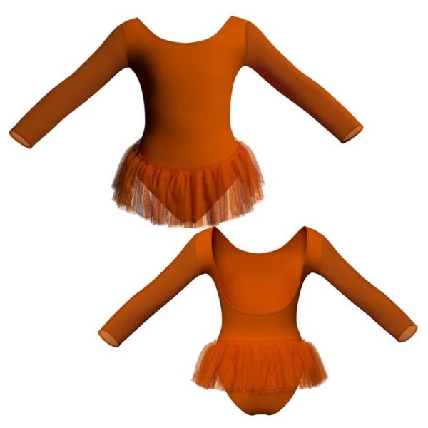 tutu ballerina in belen pro maniche lunghe con inserto in rete o pizzo yuy411t