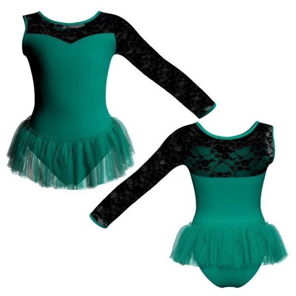 tutu ballerina in belen pro monospalla con inserto in rete o pizzo yuy1019sst