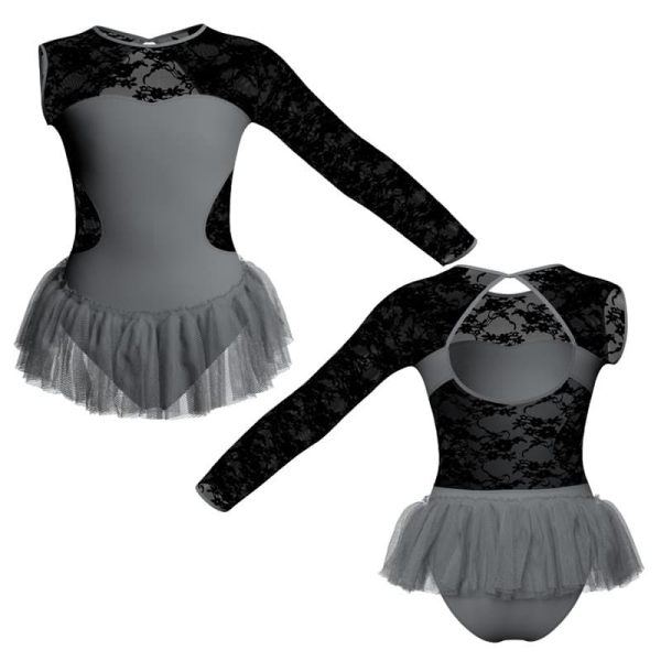 tutu ballerina in belen pro monospalla con inserto in rete o pizzo yuy110sst