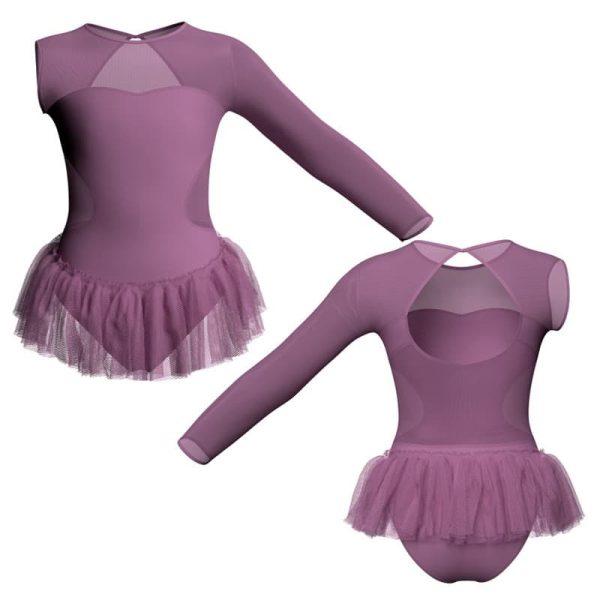 tutu ballerina in belen pro monospalla con inserto in rete o pizzo yuy110sst1