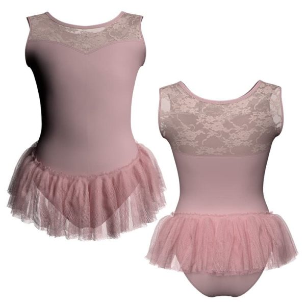 tutu ballerina in belen pro senza maniche con inserto in rete o pizzo yuy1019t