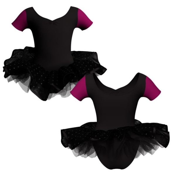 tutu ballerina manica corta con inserto e copritulle tun473t11