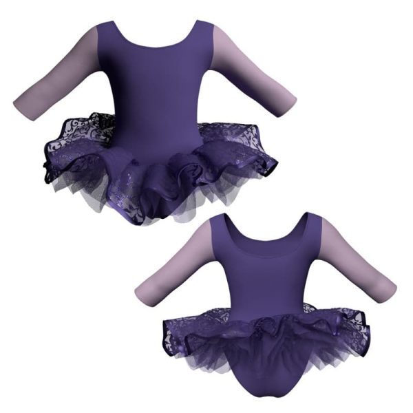 tutu ballerina maniche 3 4 con inserto e copritulle tun406t