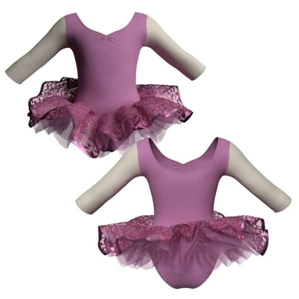 tutu ballerina maniche 3 4 con inserto e copritulle tun452t