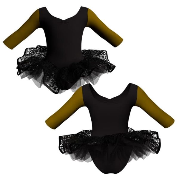 tutu ballerina maniche 3 4 con inserto e copritulle tun452t111