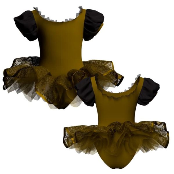 tutu ballerina maniche a palloncino con inserto e copritulle tun2603