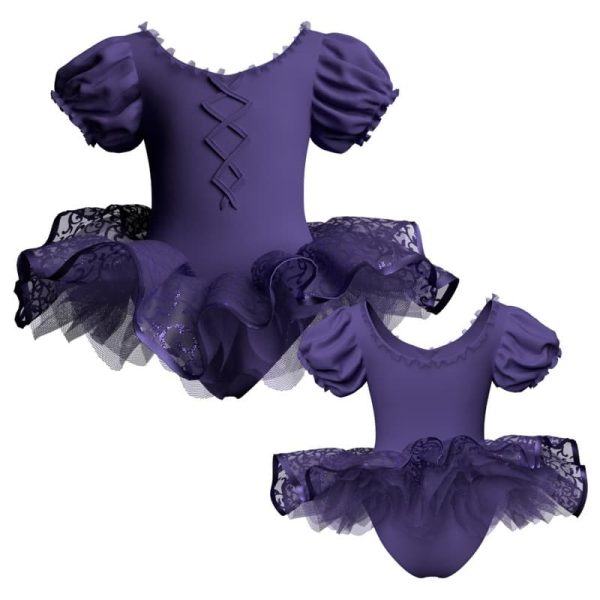 tutu ballerina maniche a palloncino con inserto e copritulle tun261211