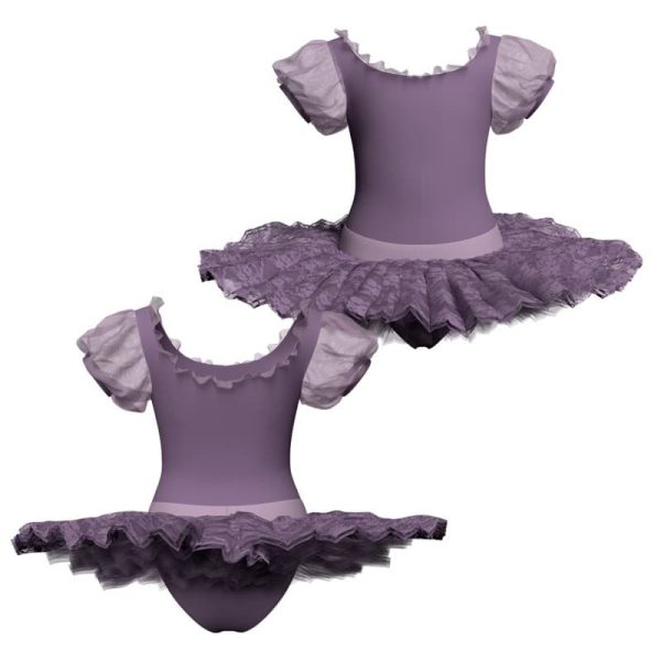 tutu ballerina maniche a palloncino con inserto in rete o pizzo tub260322