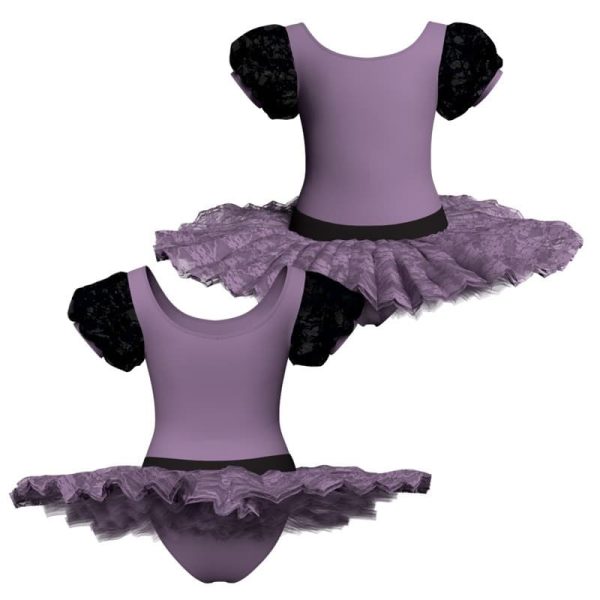 tutu ballerina maniche a palloncino con inserto in rete o pizzo tub264156