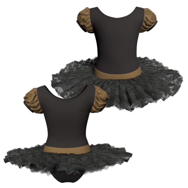 tutu ballerina maniche a palloncino in rete o pizzo tub3001t45