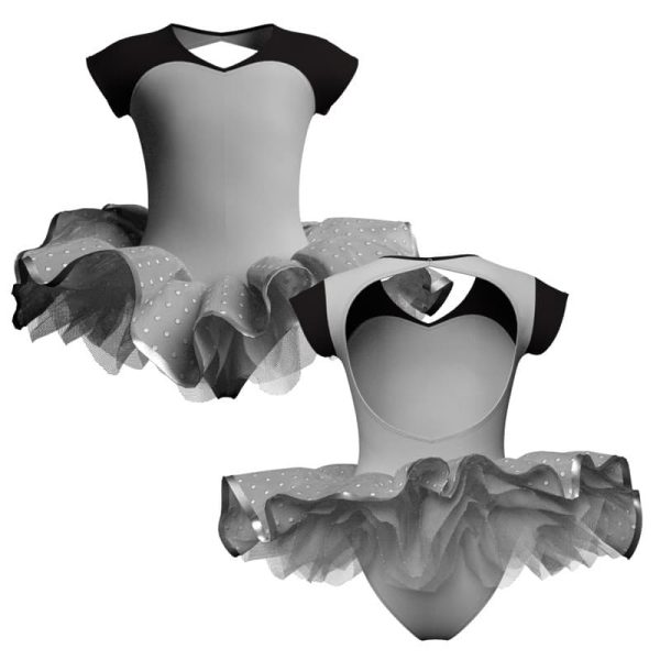 tutu ballerina maniche aletta con inserto e copritulle tun126ss