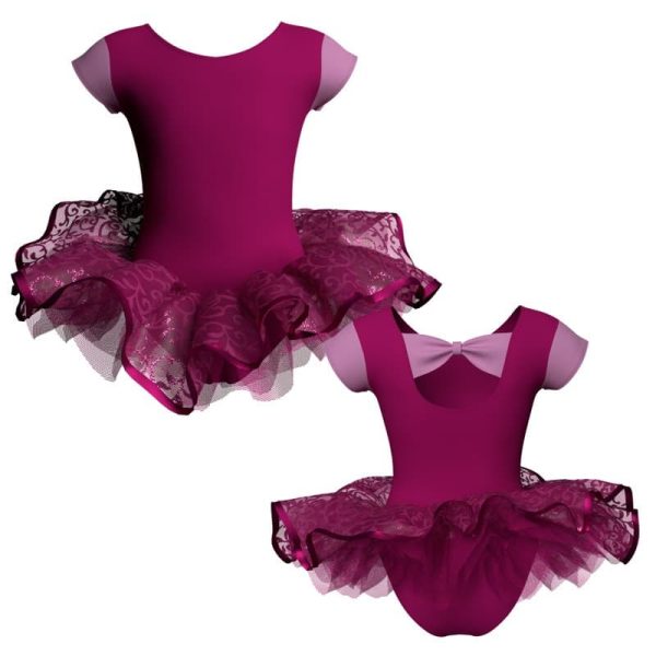 tutu ballerina maniche aletta con inserto e copritulle tun210t