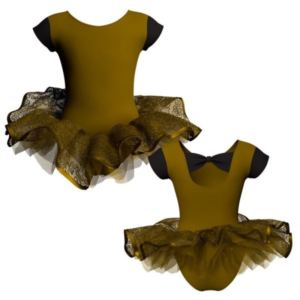 tutu ballerina maniche aletta con inserto e copritulle tun210t11