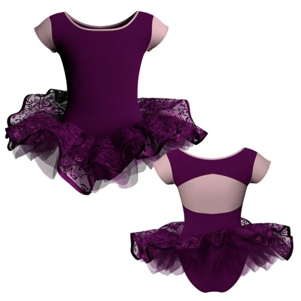 tutu ballerina maniche aletta con inserto e copritulle tun211t