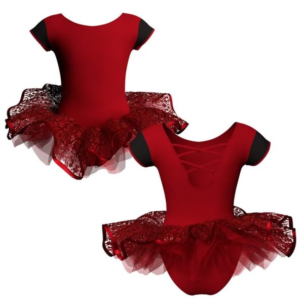 tutu ballerina maniche aletta con inserto e copritulle tun216t1111