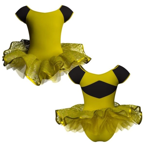 tutu ballerina maniche aletta con inserto e copritulle tun240t111