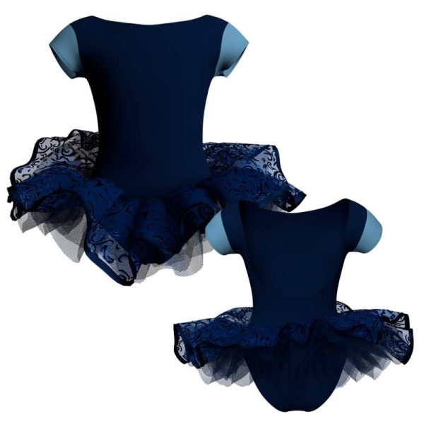 tutu ballerina maniche aletta con inserto e copritulle tun3005t