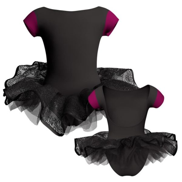 tutu ballerina maniche aletta con inserto e copritulle tun3005t11