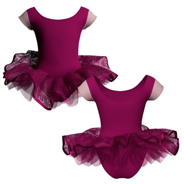 tutu ballerina maniche aletta con inserto e copritulle tun408t