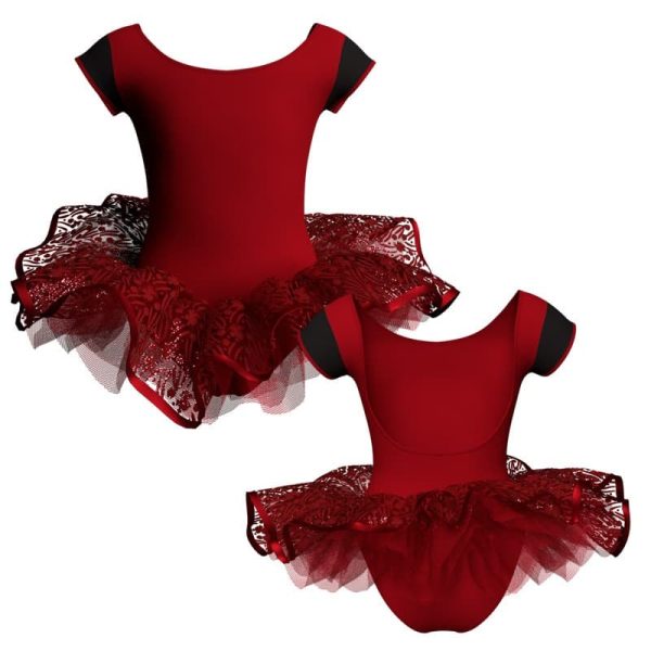 tutu ballerina maniche aletta con inserto e copritulle tun414t