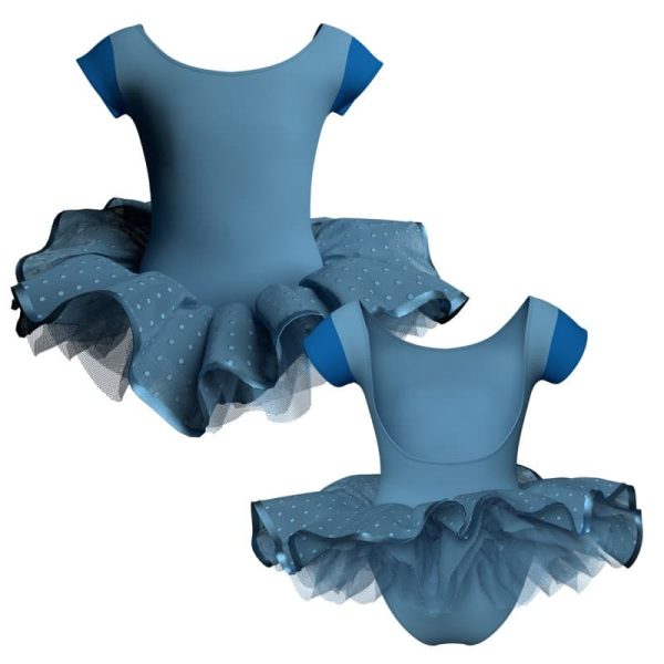 tutu ballerina maniche aletta con inserto e copritulle tun414t11