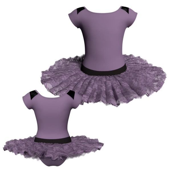 tutu ballerina maniche aletta con inserto in rete o pizzo tub1004