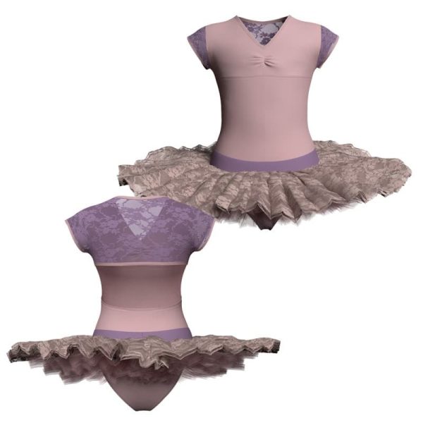 tutu ballerina maniche aletta con inserto in rete o pizzo tub122