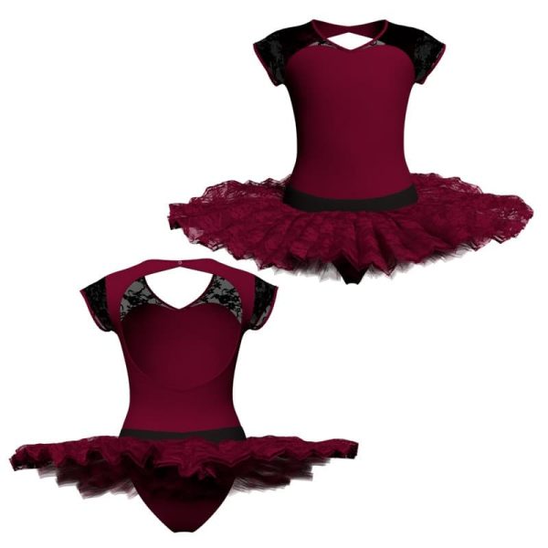 tutu ballerina maniche aletta con inserto in rete o pizzo tub126ss