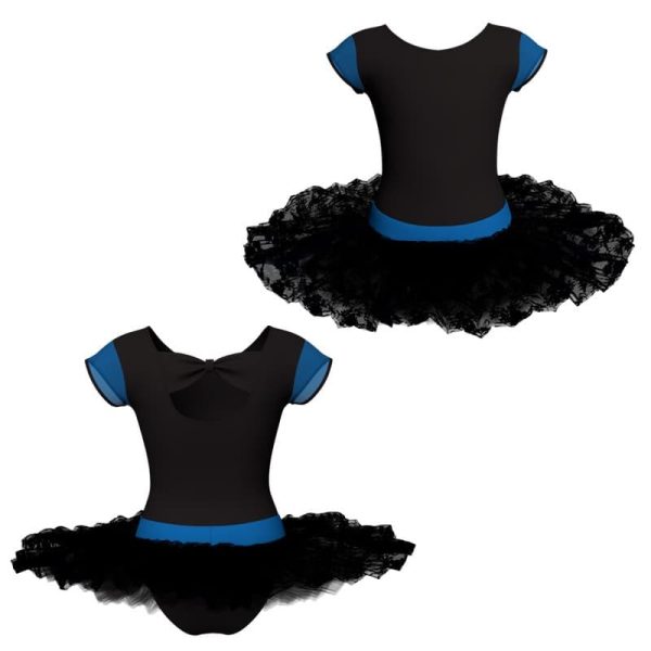 tutu ballerina maniche aletta con inserto in rete o pizzo tub210t