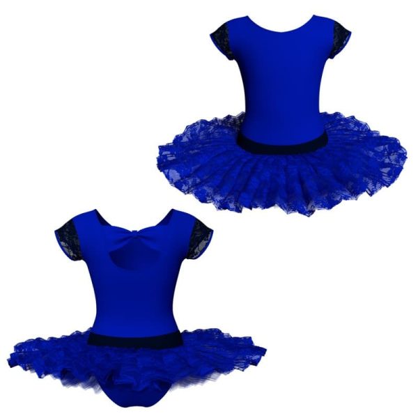 tutu ballerina maniche aletta con inserto in rete o pizzo tub210t45