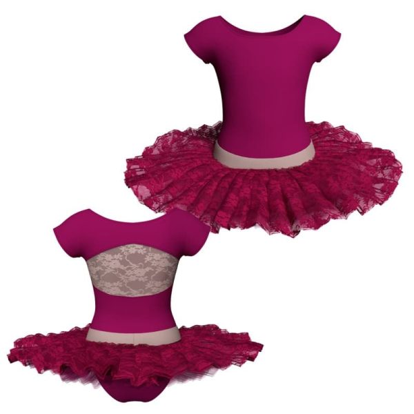 tutu ballerina maniche aletta con inserto in rete o pizzo tub211