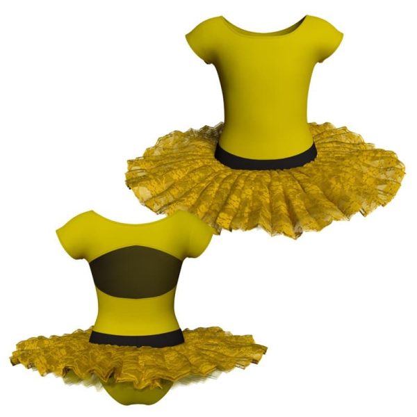 tutu ballerina maniche aletta con inserto in rete o pizzo tub21145