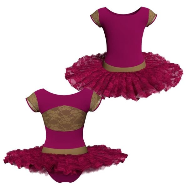 tutu ballerina maniche aletta con inserto in rete o pizzo tub211t