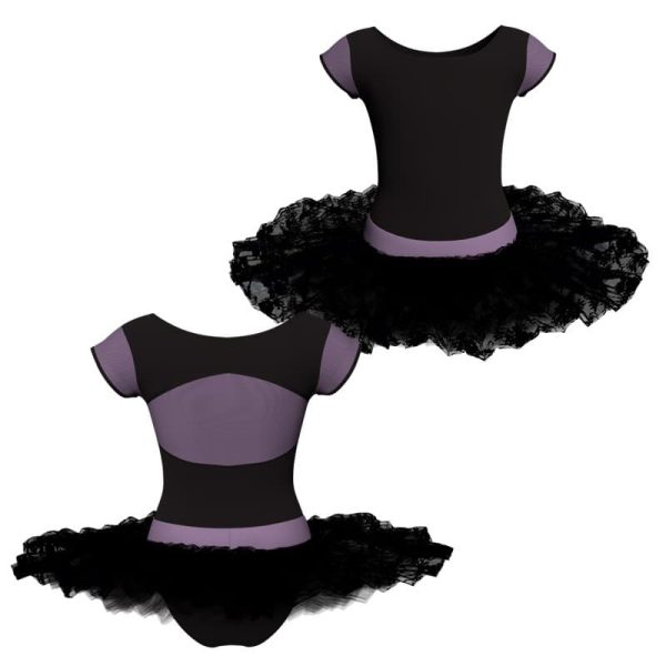 tutu ballerina maniche aletta con inserto in rete o pizzo tub211t45