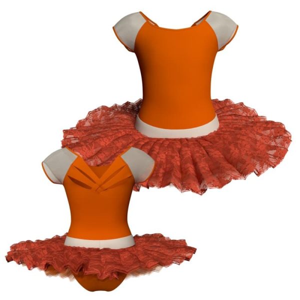 tutu ballerina maniche aletta con inserto in rete o pizzo tub212