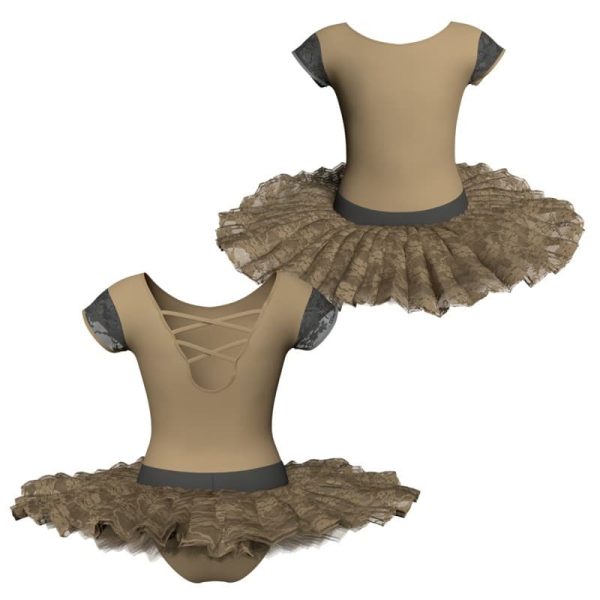 tutu ballerina maniche aletta con inserto in rete o pizzo tub216t