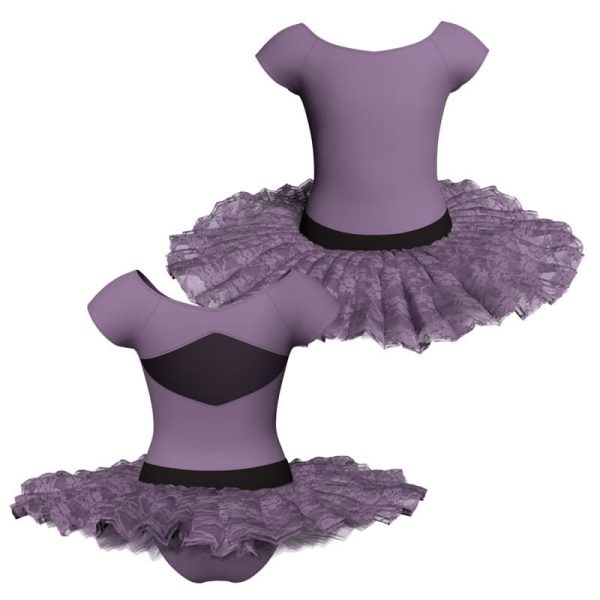 tutu ballerina maniche aletta con inserto in rete o pizzo tub24045