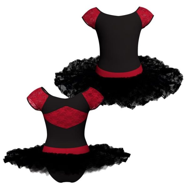 tutu ballerina maniche aletta con inserto in rete o pizzo tub240t