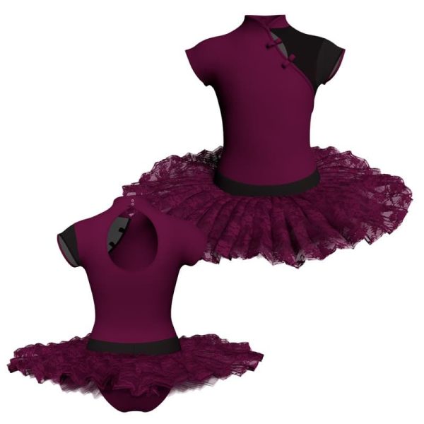 tutu ballerina maniche aletta con inserto in rete o pizzo tub2506