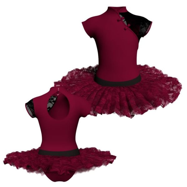 tutu ballerina maniche aletta con inserto in rete o pizzo tub250667