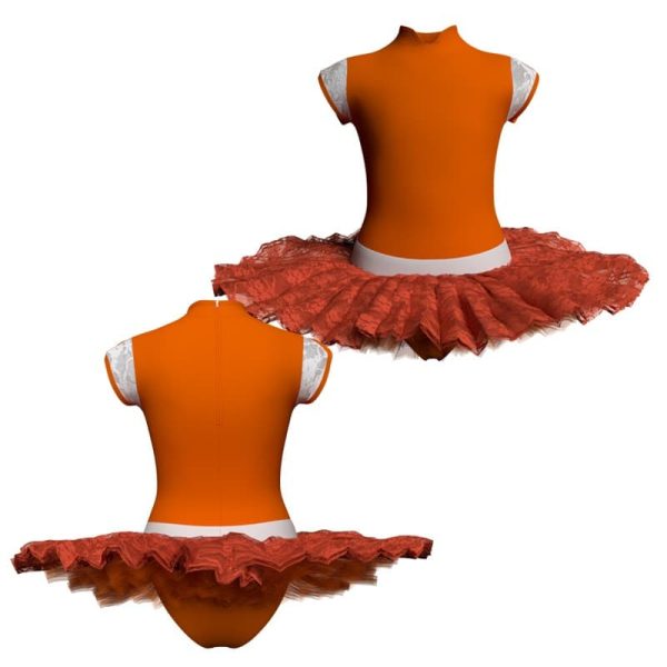 tutu ballerina maniche aletta con inserto in rete o pizzo tub260145