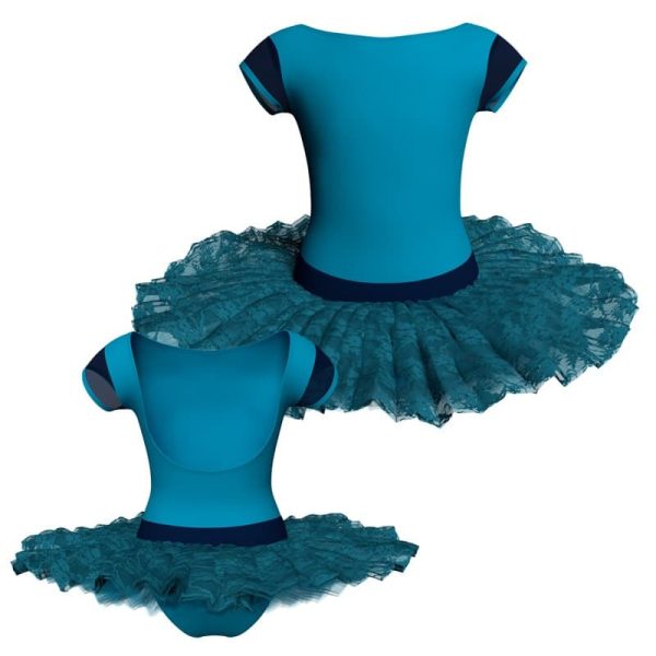 tutu ballerina maniche aletta con inserto in rete o pizzo tub3005t