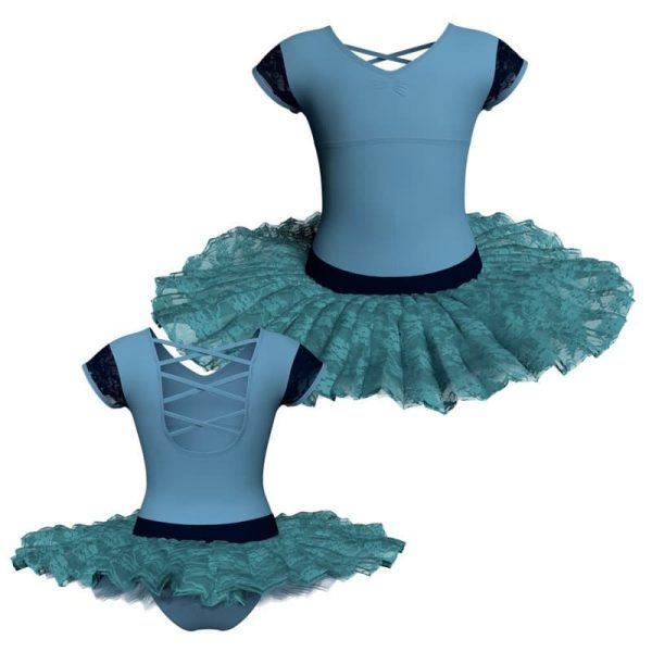 tutu ballerina maniche aletta con inserto in rete o pizzo tub3008t45