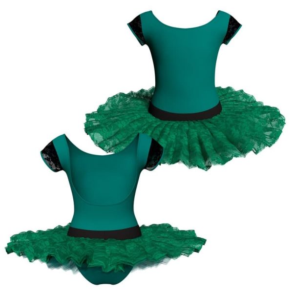 tutu ballerina maniche aletta con inserto in rete o pizzo tub414t