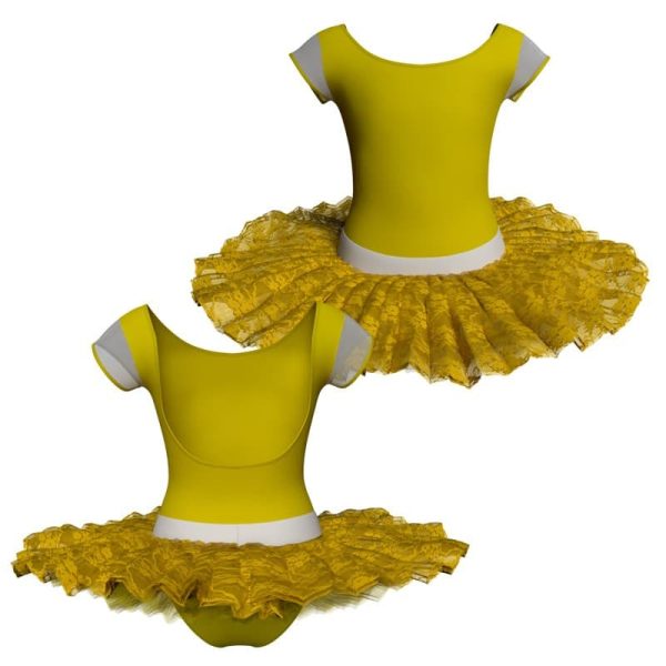 tutu ballerina maniche aletta con inserto in rete o pizzo tub414t56