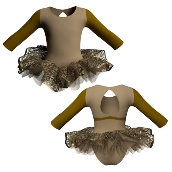 tutu ballerina maniche lunghe con inserto e copritulle tun102